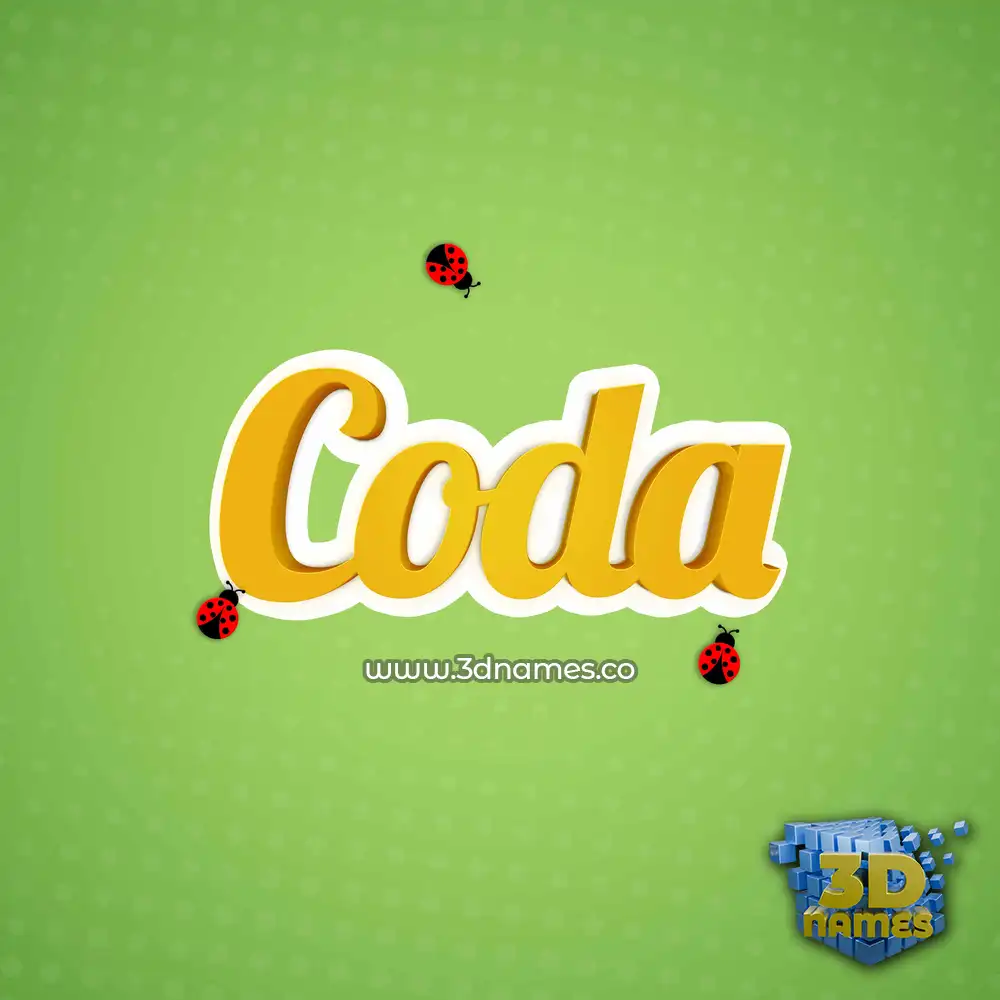 coda in Ladybugs style - 3D name wallpaper