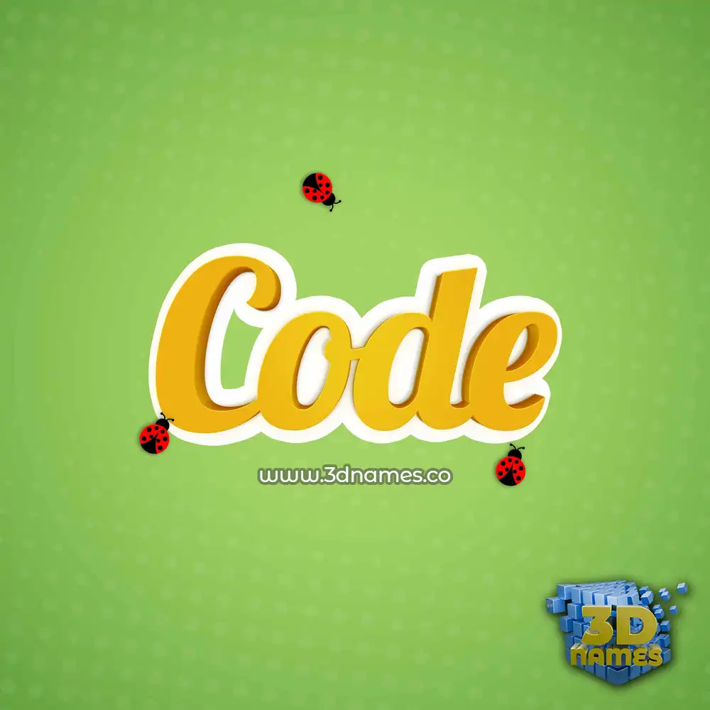code in Ladybugs style - 3D name wallpaper