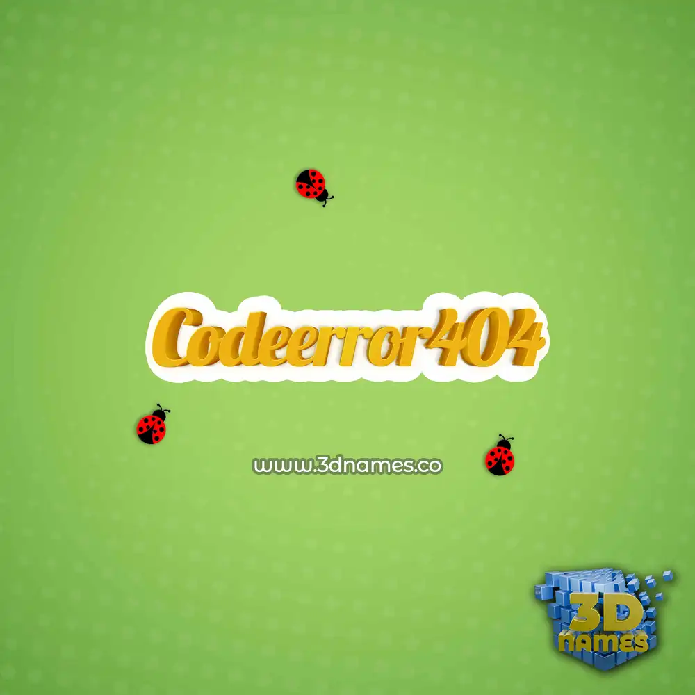codeerror404 in Ladybugs style - 3D name wallpaper