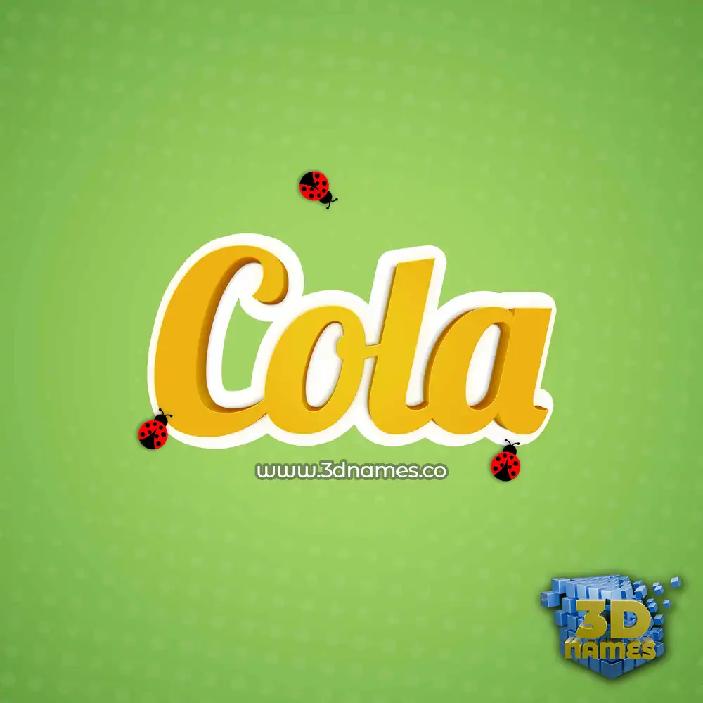 cola in Ladybugs style - 3D name wallpaper