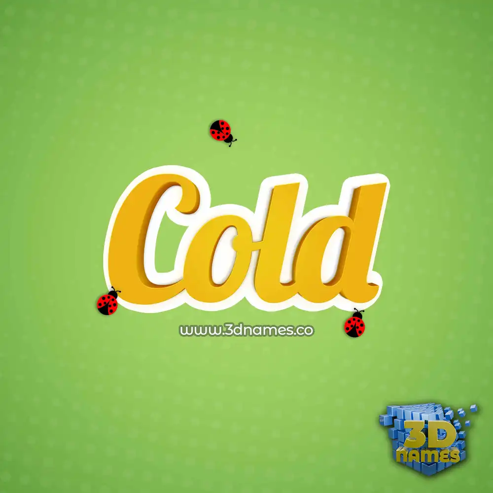 cold in Ladybugs style - 3D name wallpaper