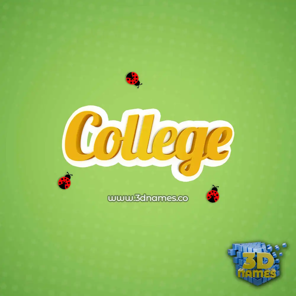 college in Ladybugs style - 3D name wallpaper