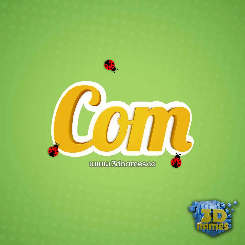 com in Ladybugs style - 3D name wallpaper
