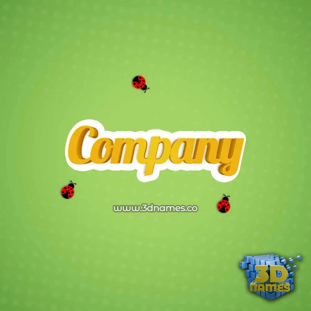 company in Ladybugs style - 3D name wallpaper
