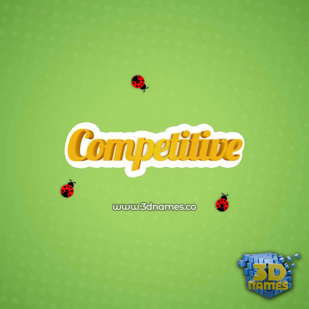 competitive in Ladybugs style - 3D name wallpaper