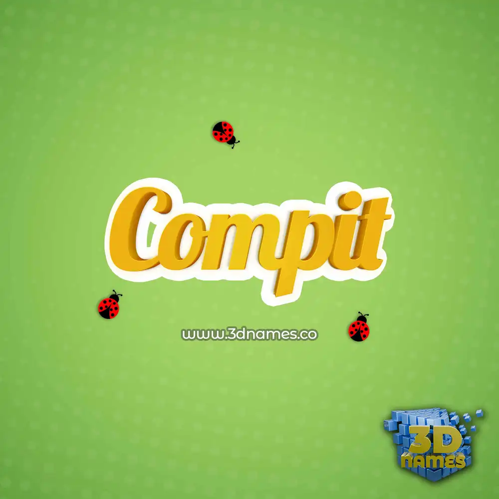 compit in Ladybugs style - 3D name wallpaper