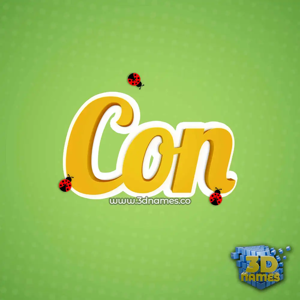 con in Ladybugs style - 3D name wallpaper