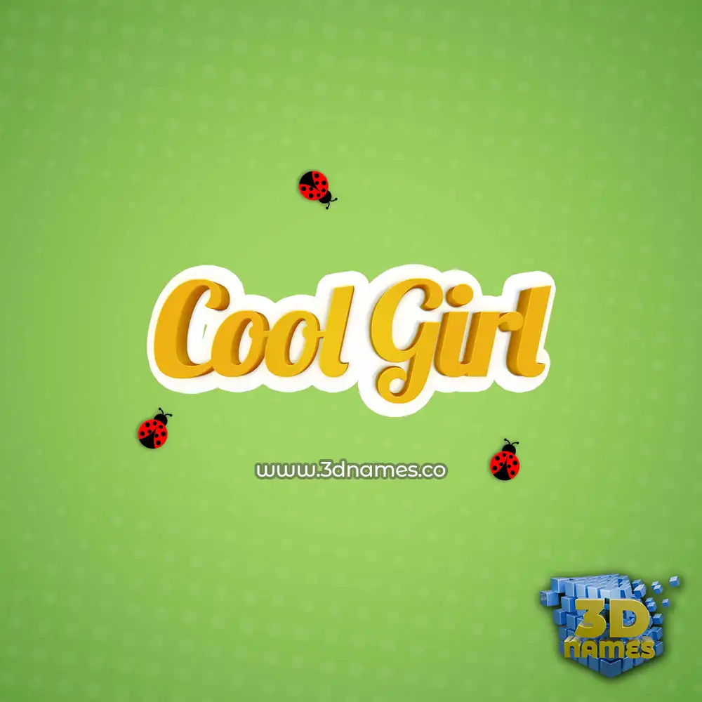 cool girl in Ladybugs style - 3D name wallpaper