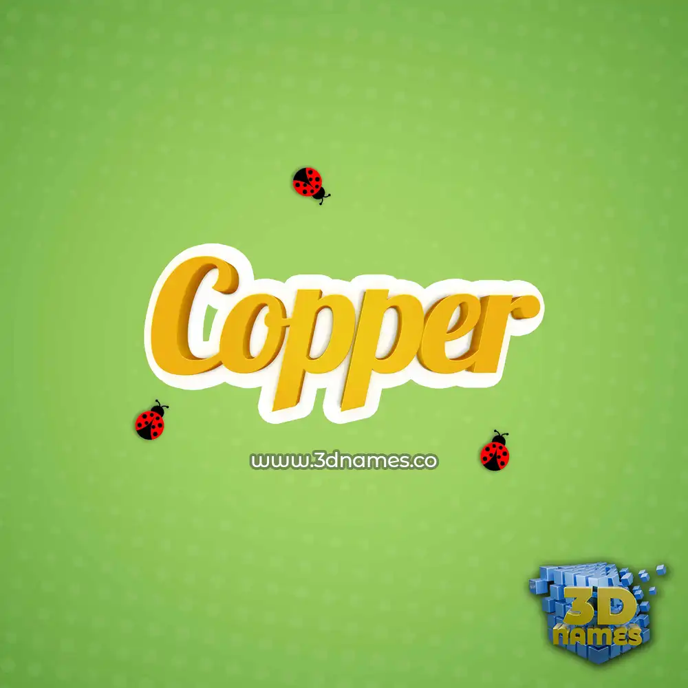 copper in Ladybugs style - 3D name wallpaper