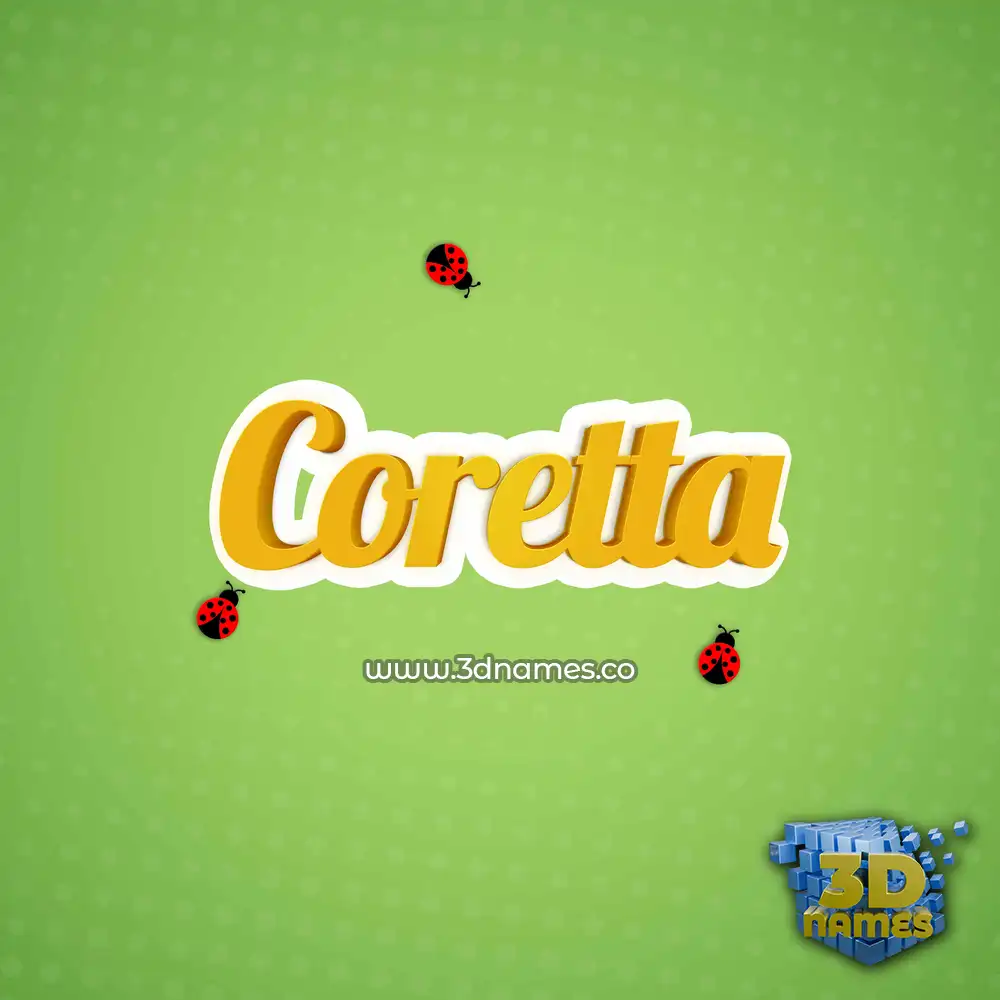 coretta in Ladybugs style - 3D name wallpaper
