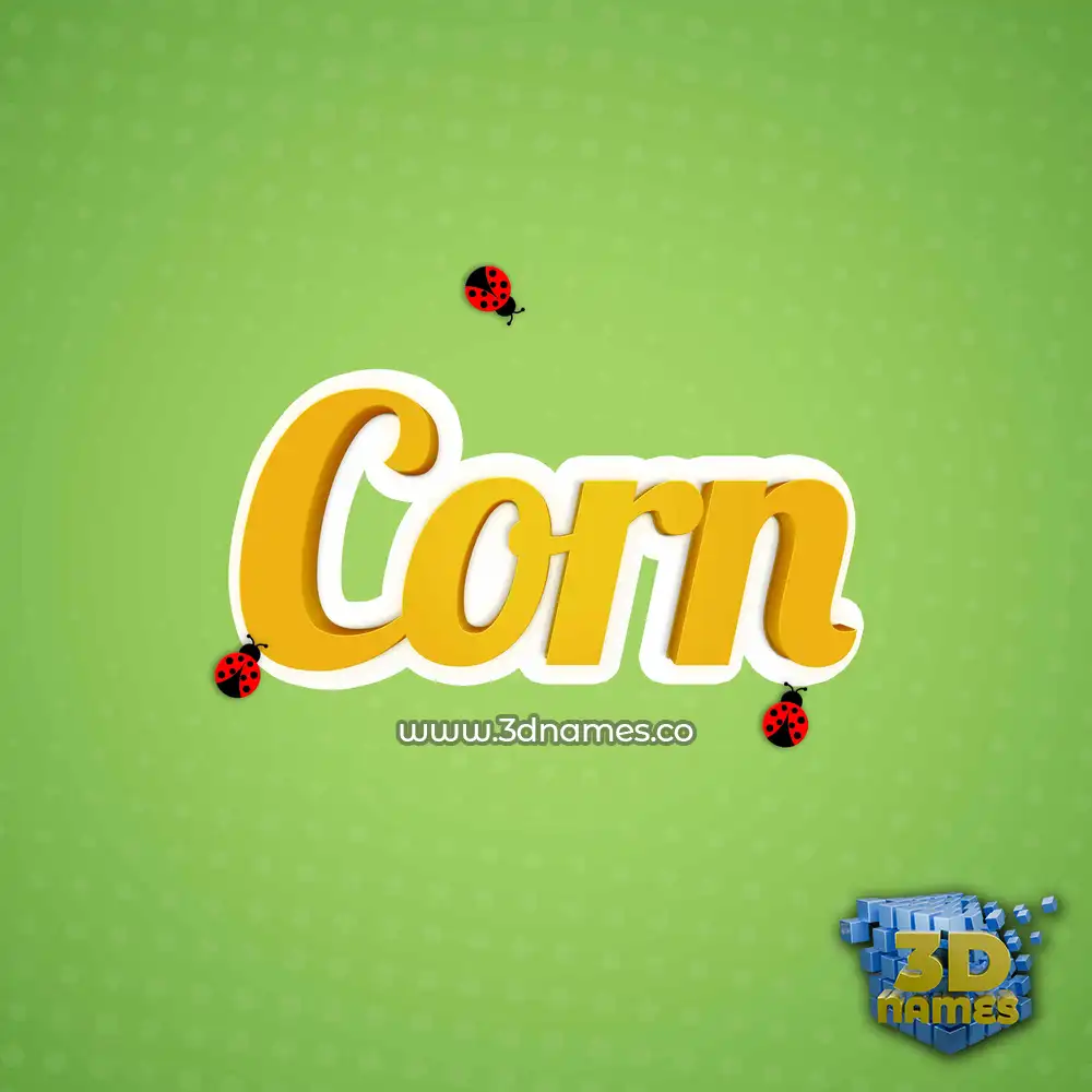corn in Ladybugs style - 3D name wallpaper