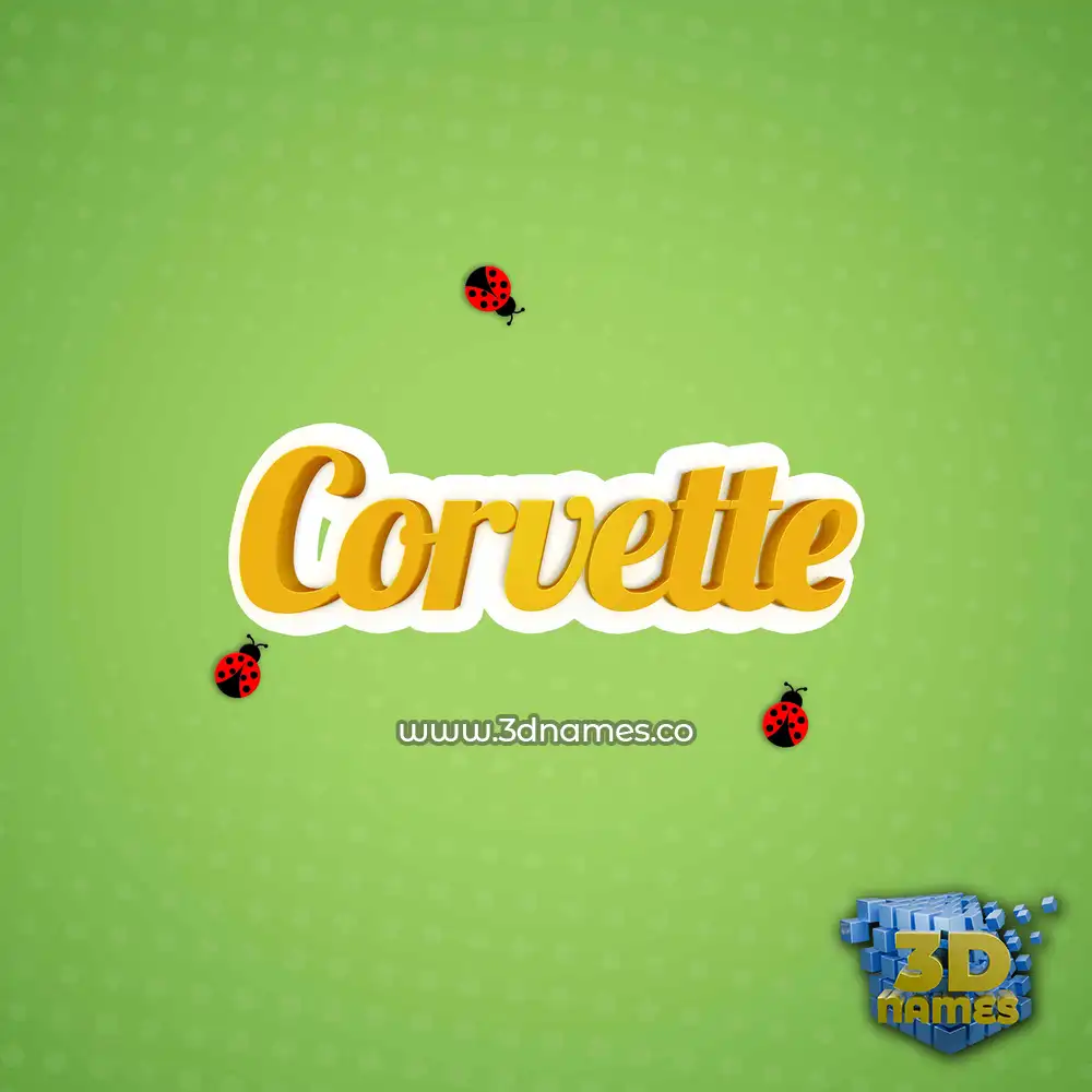 corvette in Ladybugs style - 3D name wallpaper