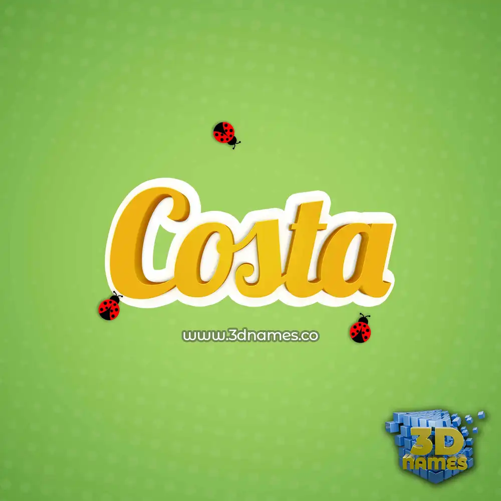 costa in Ladybugs style - 3D name wallpaper