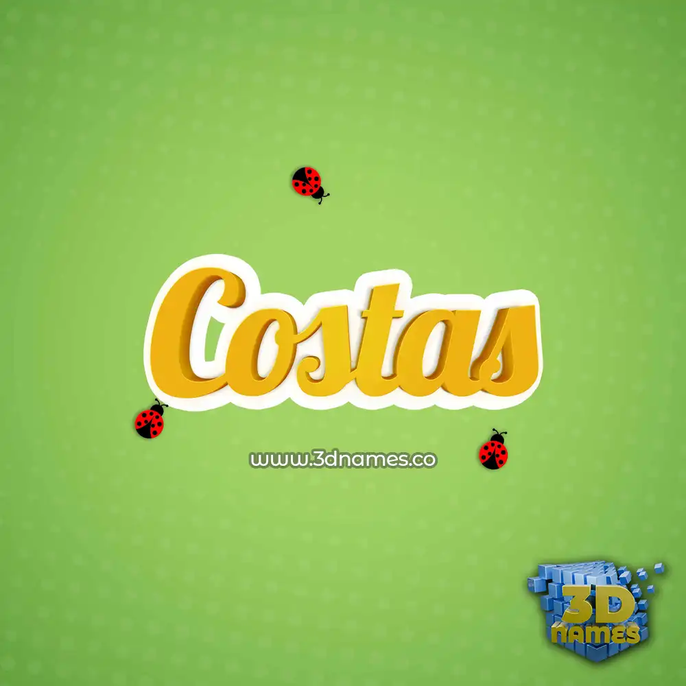 costas in Ladybugs style - 3D name wallpaper