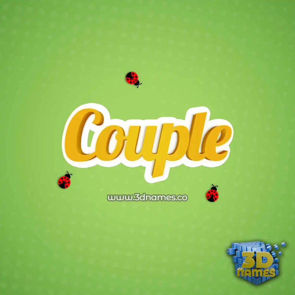 couple in Ladybugs style - 3D name wallpaper