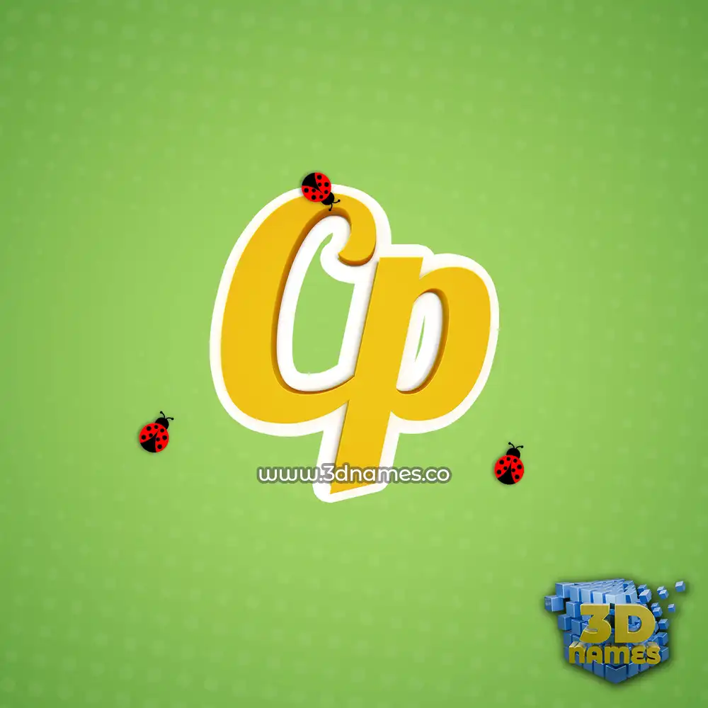 cp in Ladybugs style - 3D name wallpaper