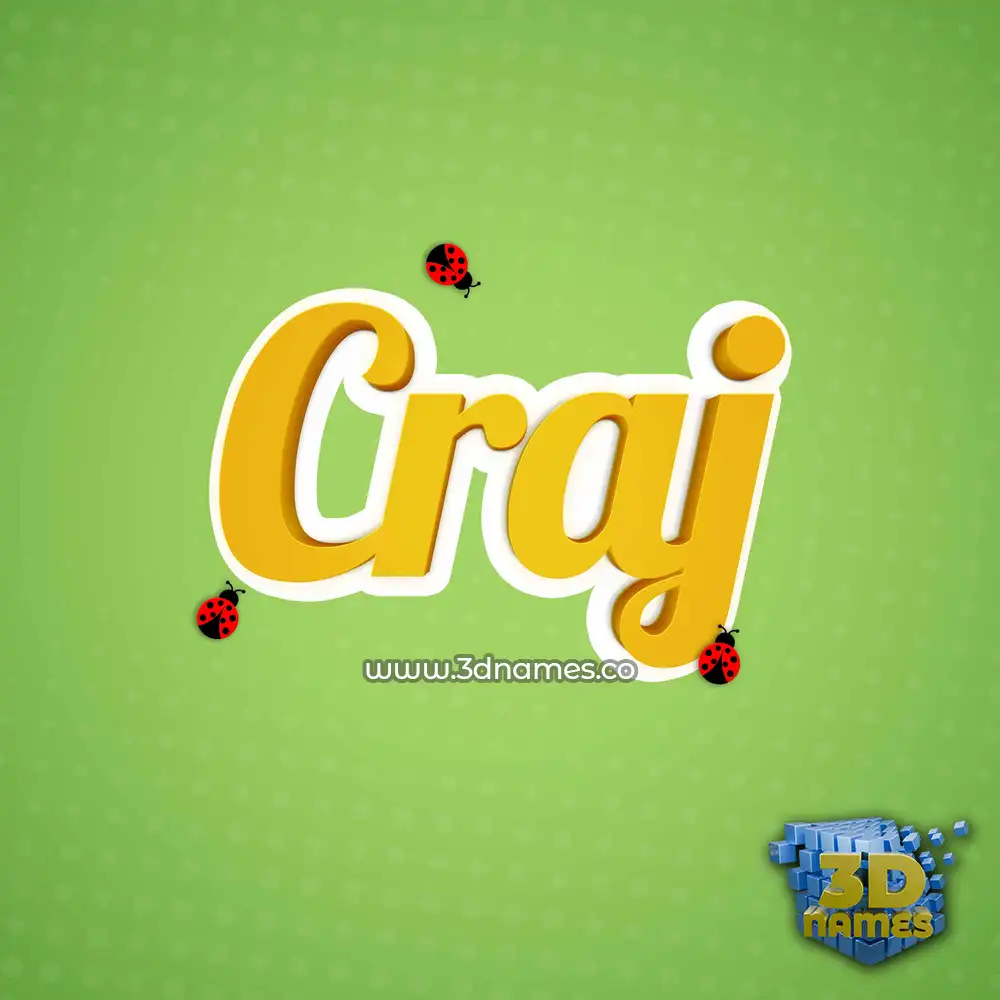 craj in Ladybugs style - 3D name wallpaper