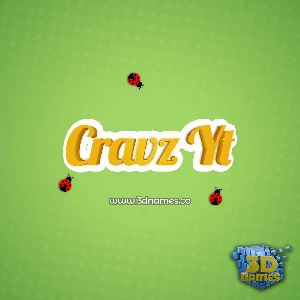 cravz yt in Ladybugs style - 3D name wallpaper
