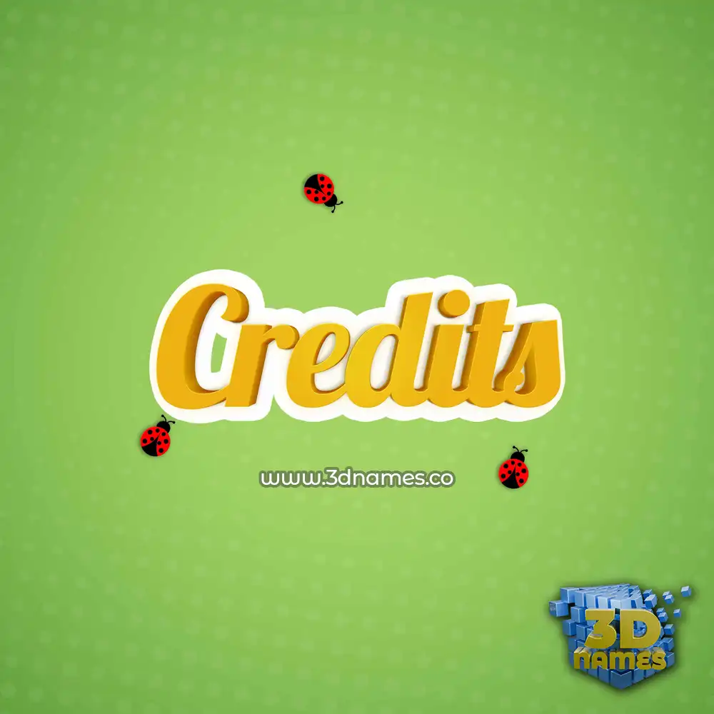 credits in Ladybugs style - 3D name wallpaper