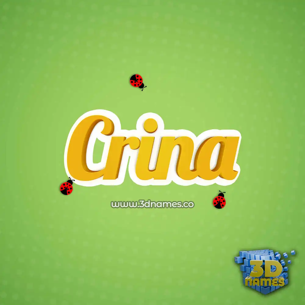 crina in Ladybugs style - 3D name wallpaper