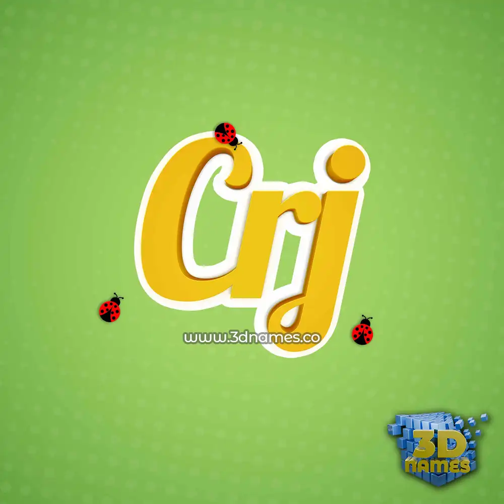 crj in Ladybugs style - 3D name wallpaper