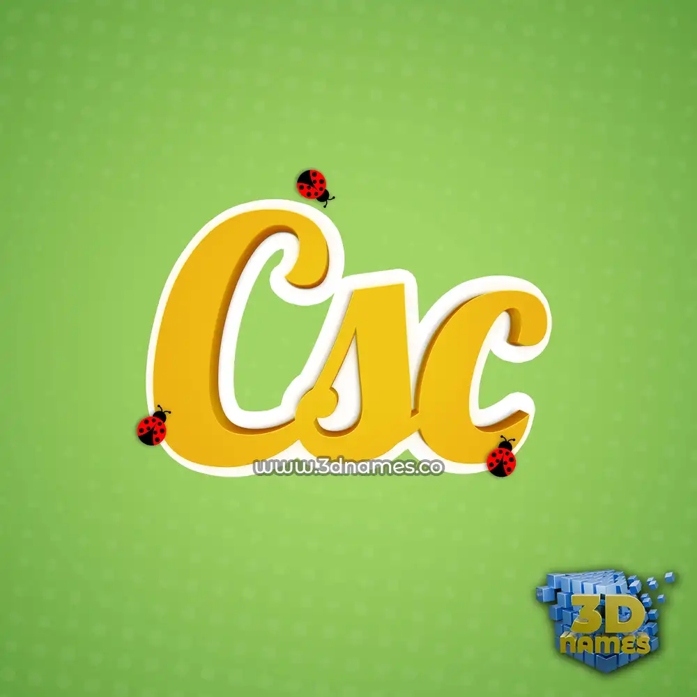 csc in Ladybugs style - 3D name wallpaper