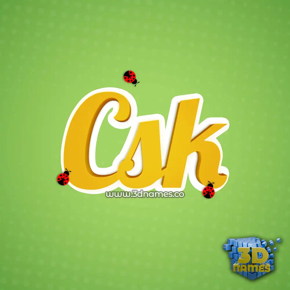 csk in Ladybugs style - 3D name wallpaper