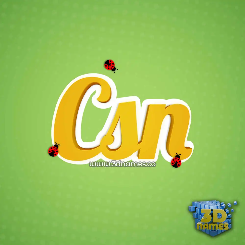 csn in Ladybugs style - 3D name wallpaper
