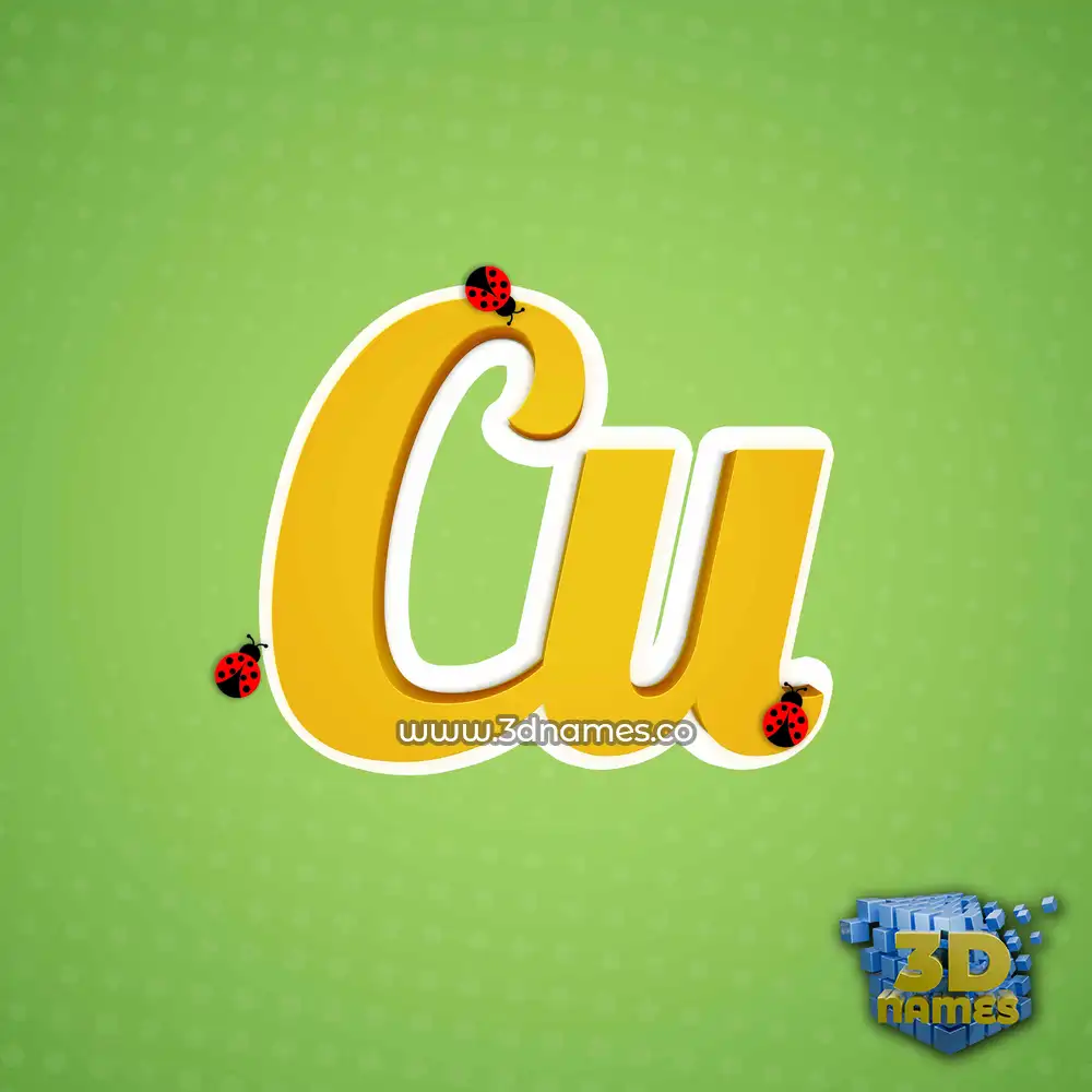 cu in Ladybugs style - 3D name wallpaper