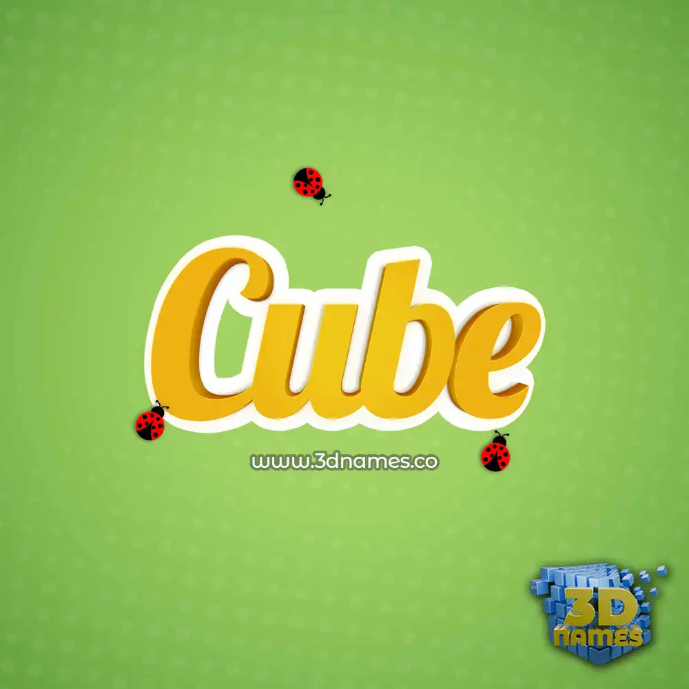 cube in Ladybugs style - 3D name wallpaper