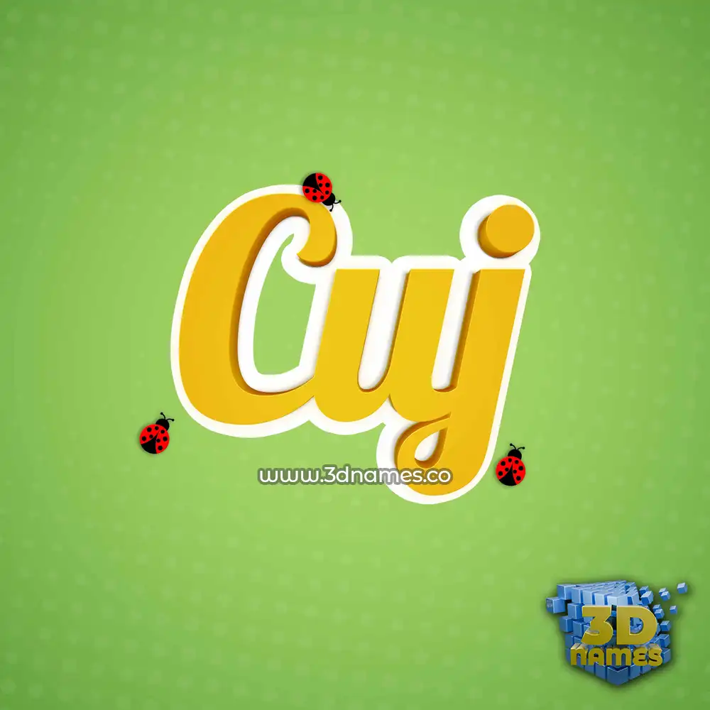 cuj in Ladybugs style - 3D name wallpaper