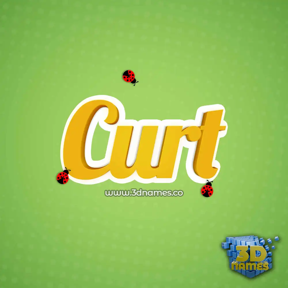 curt in Ladybugs style - 3D name wallpaper