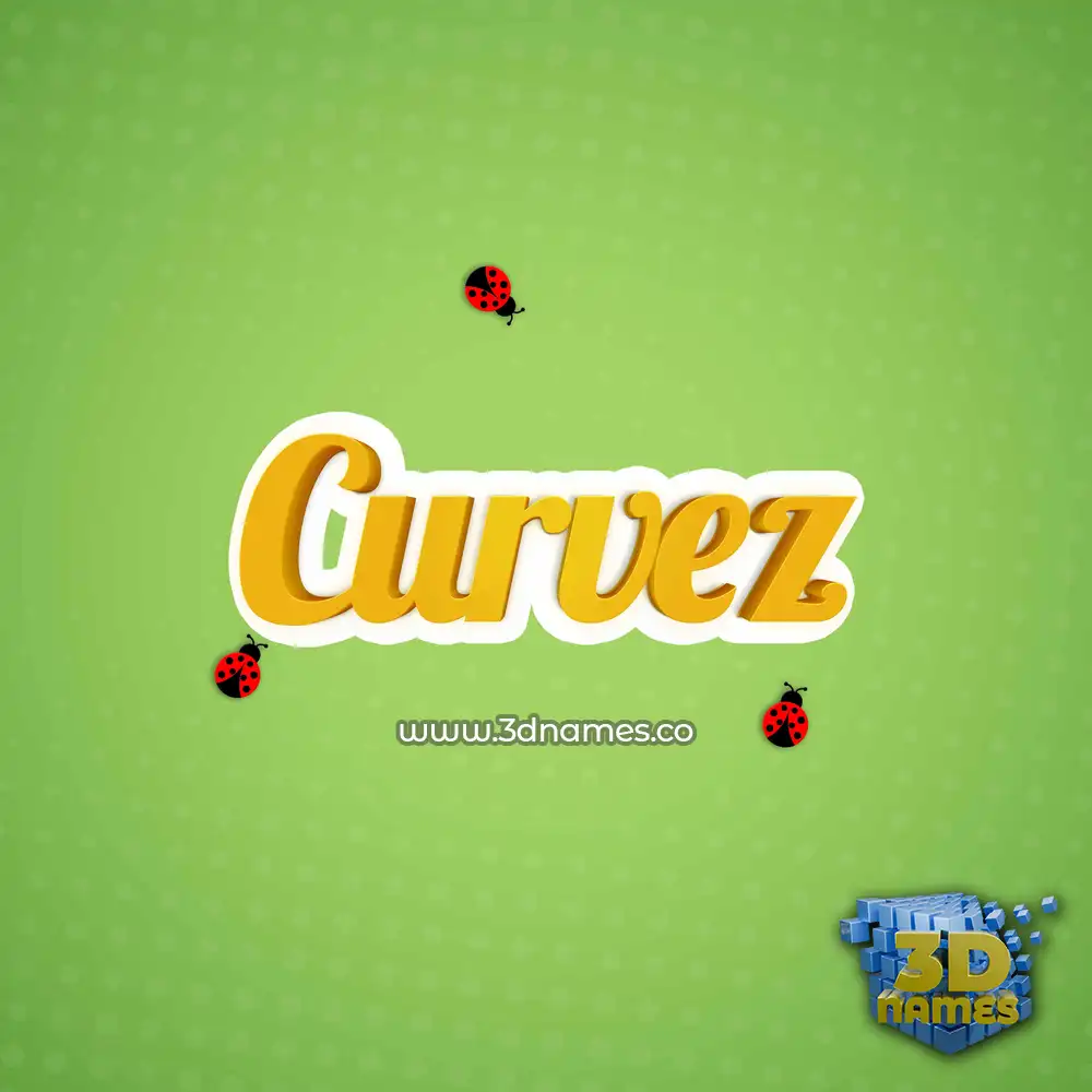 curvez in Ladybugs style - 3D name wallpaper