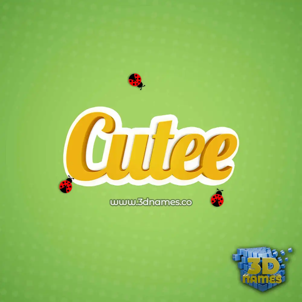 cutee in Ladybugs style - 3D name wallpaper