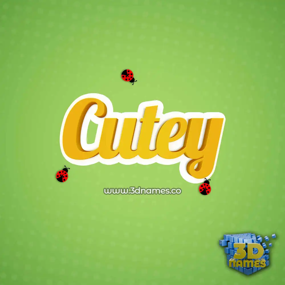 cutey in Ladybugs style - 3D name wallpaper