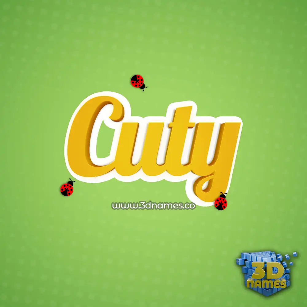 cuty in Ladybugs style - 3D name wallpaper