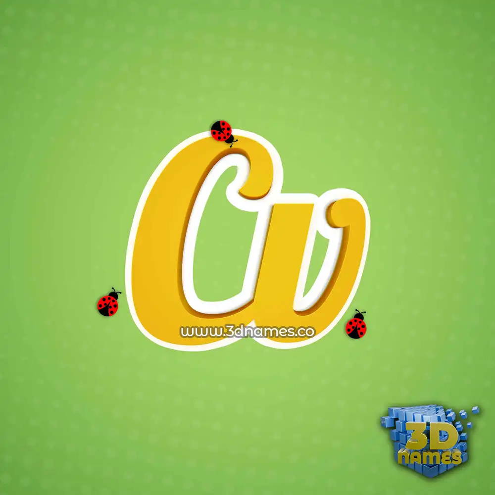 cv in Ladybugs style - 3D name wallpaper