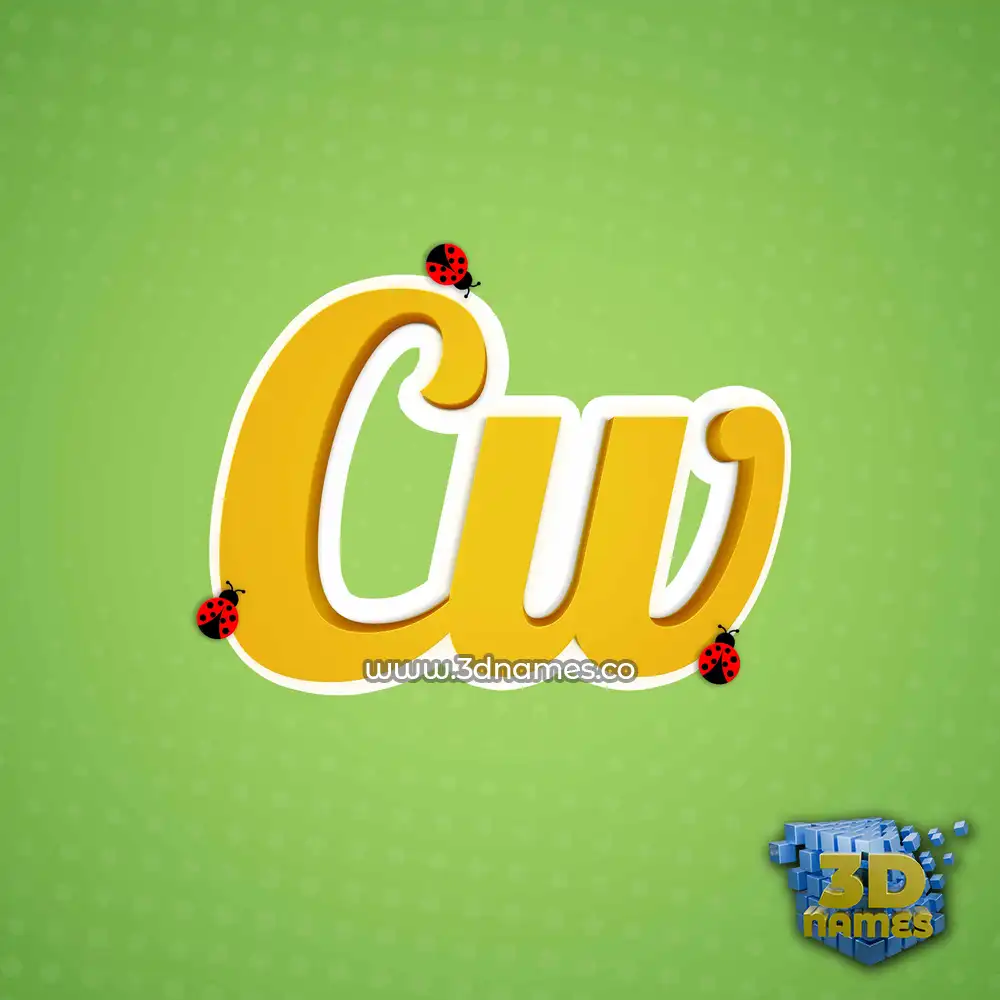 cw in Ladybugs style - 3D name wallpaper
