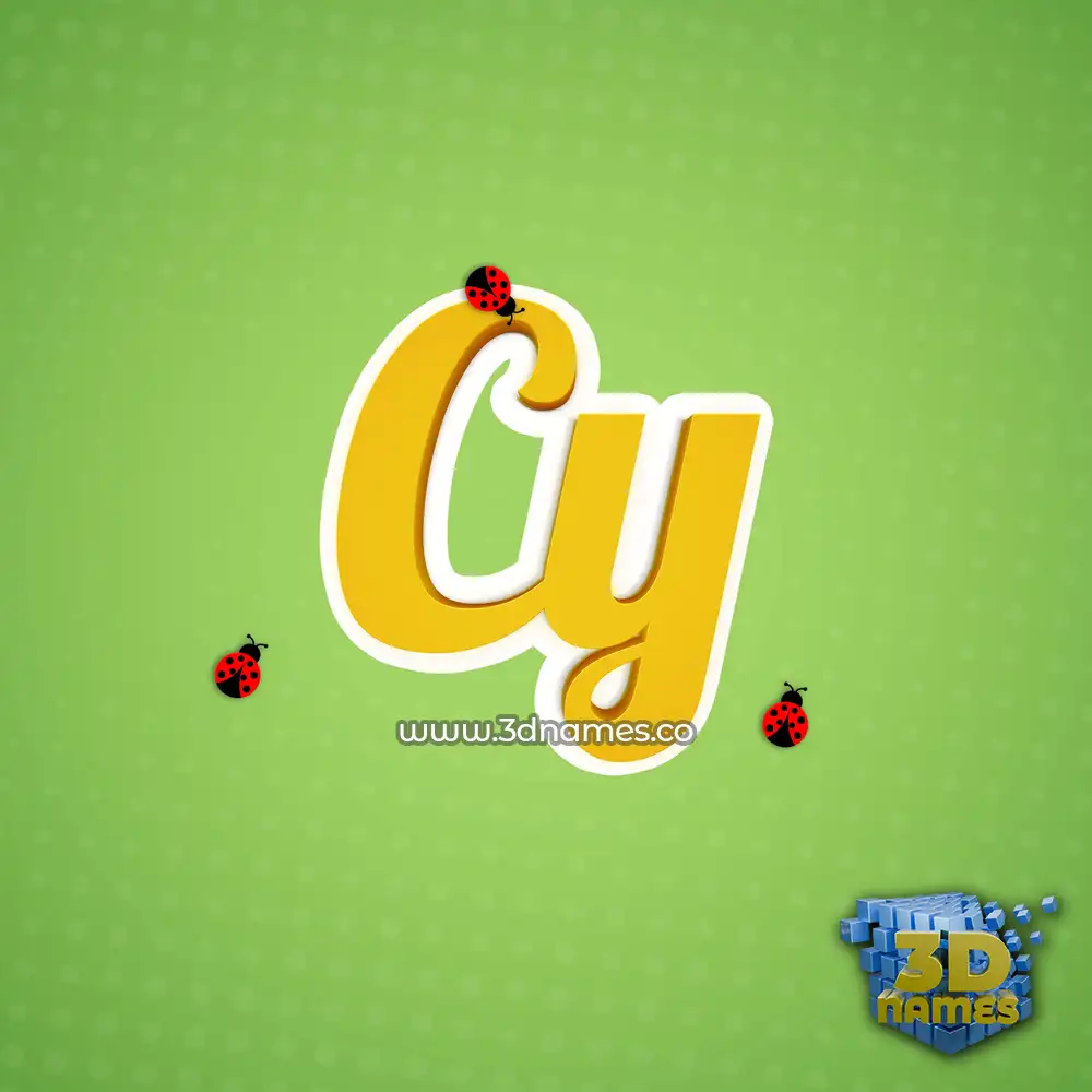 cy in Ladybugs style - 3D name wallpaper