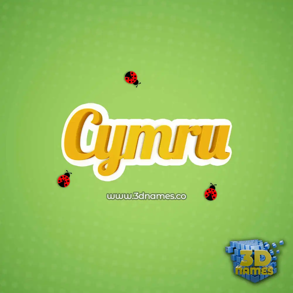 cymru in Ladybugs style - 3D name wallpaper