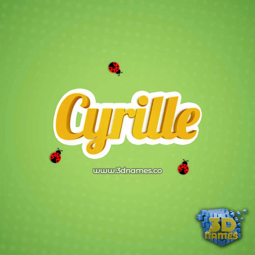 cyrille in Ladybugs style - 3D name wallpaper