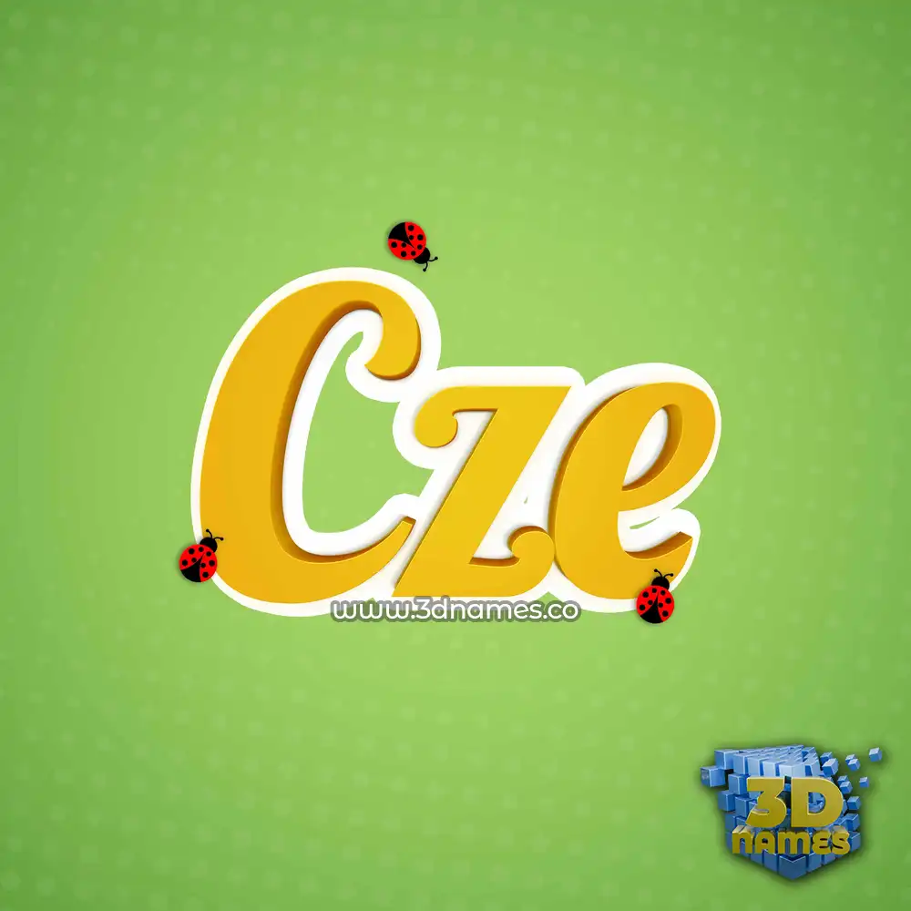 cze in Ladybugs style - 3D name wallpaper