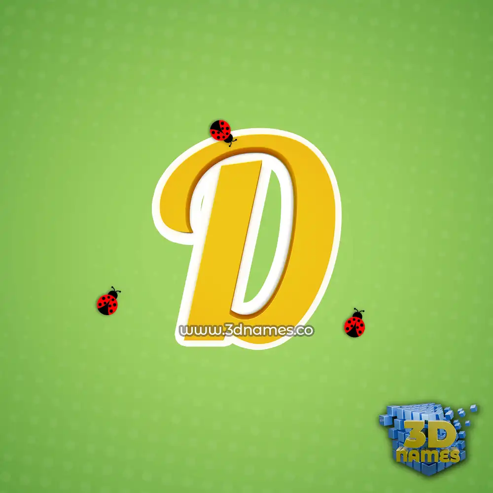 d in Ladybugs style - 3D name wallpaper