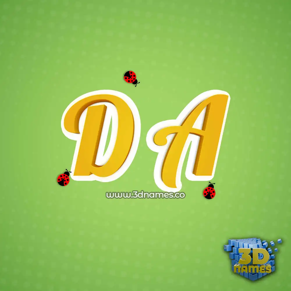 d a in Ladybugs style - 3D name wallpaper