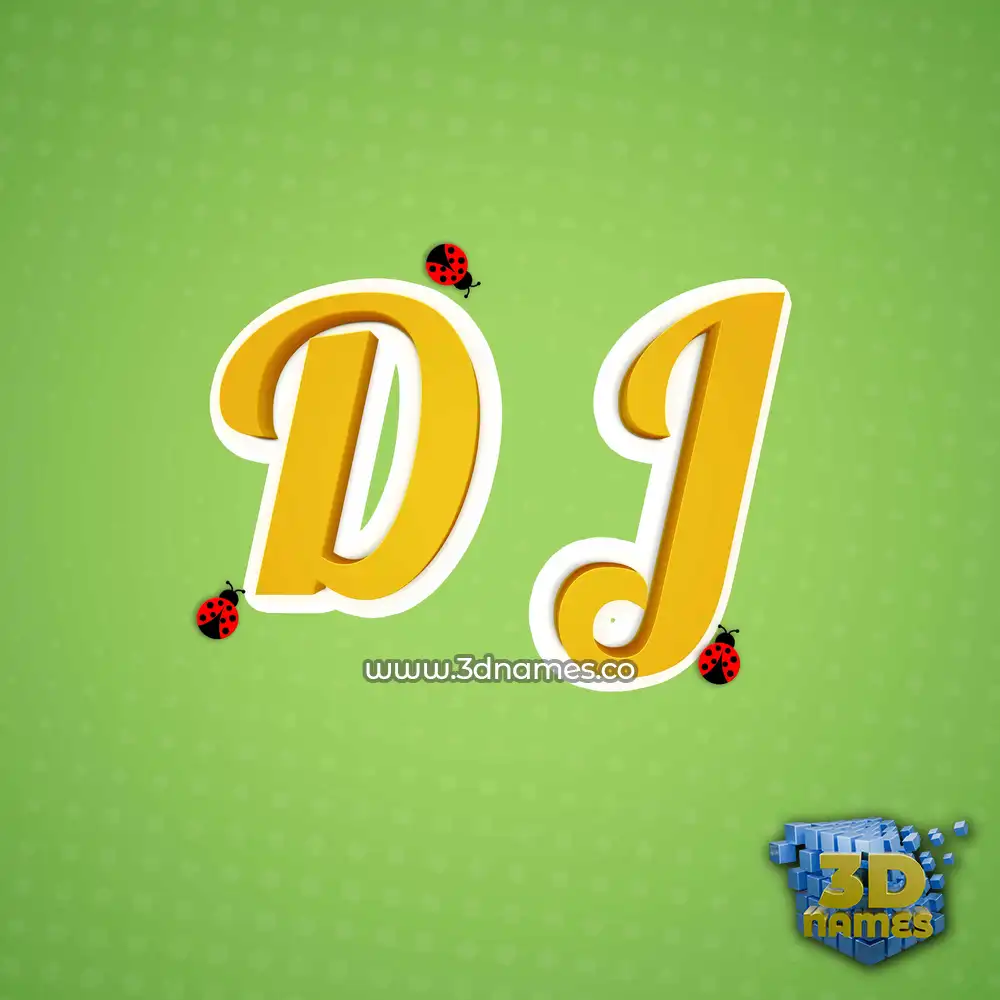 d j in Ladybugs style - 3D name wallpaper