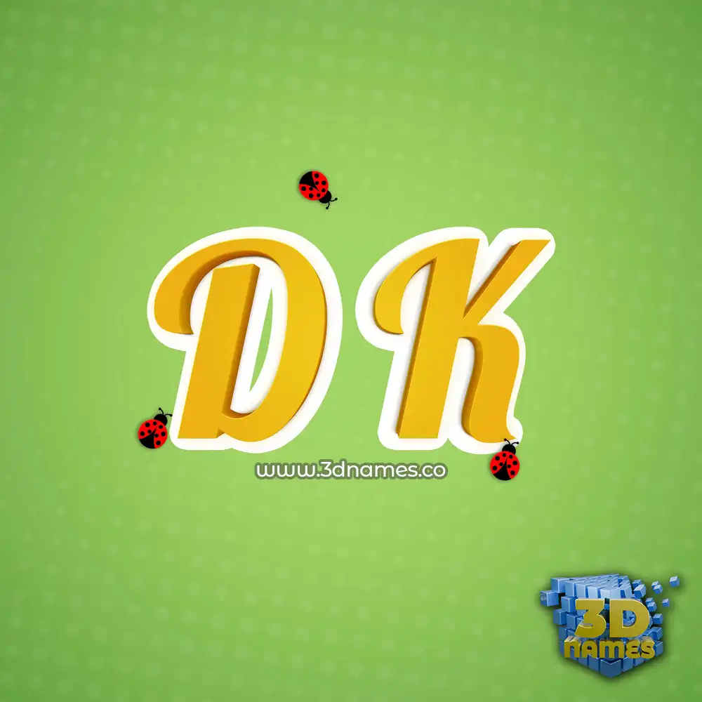 d k in Ladybugs style - 3D name wallpaper