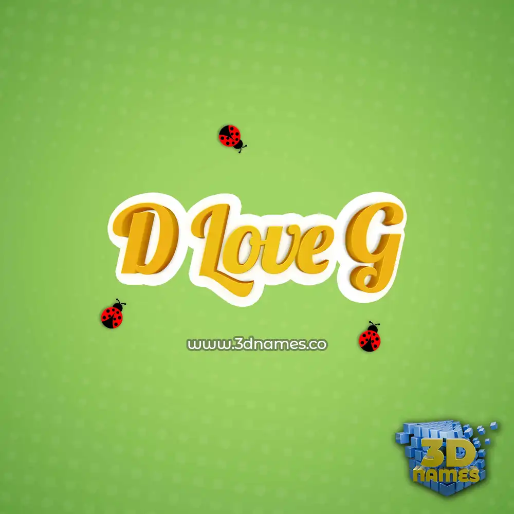 d love g in Ladybugs style - 3D name wallpaper