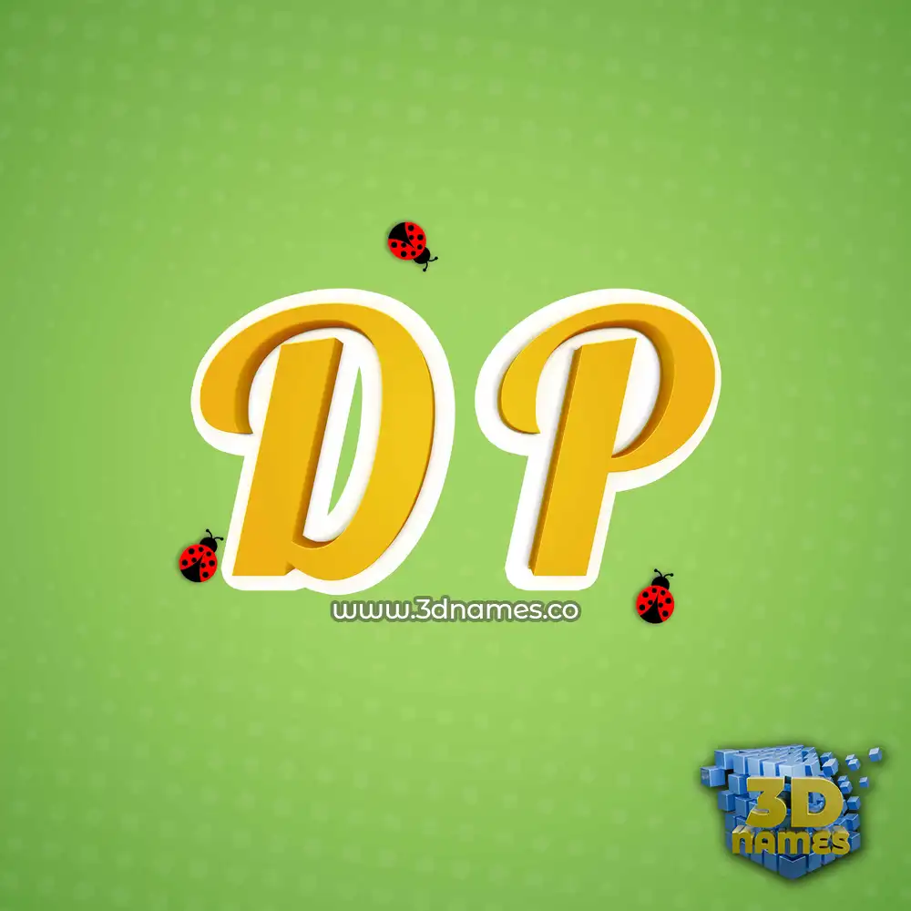 d p in Ladybugs style - 3D name wallpaper