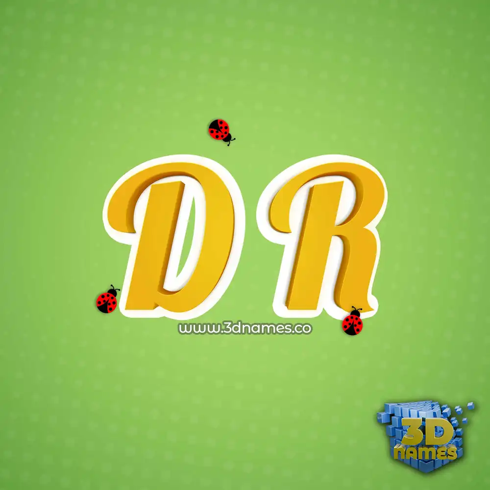 d r in Ladybugs style - 3D name wallpaper