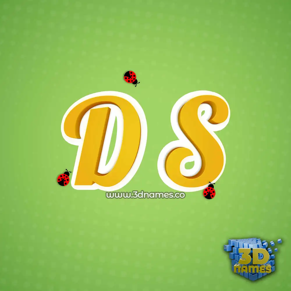 d s in Ladybugs style - 3D name wallpaper